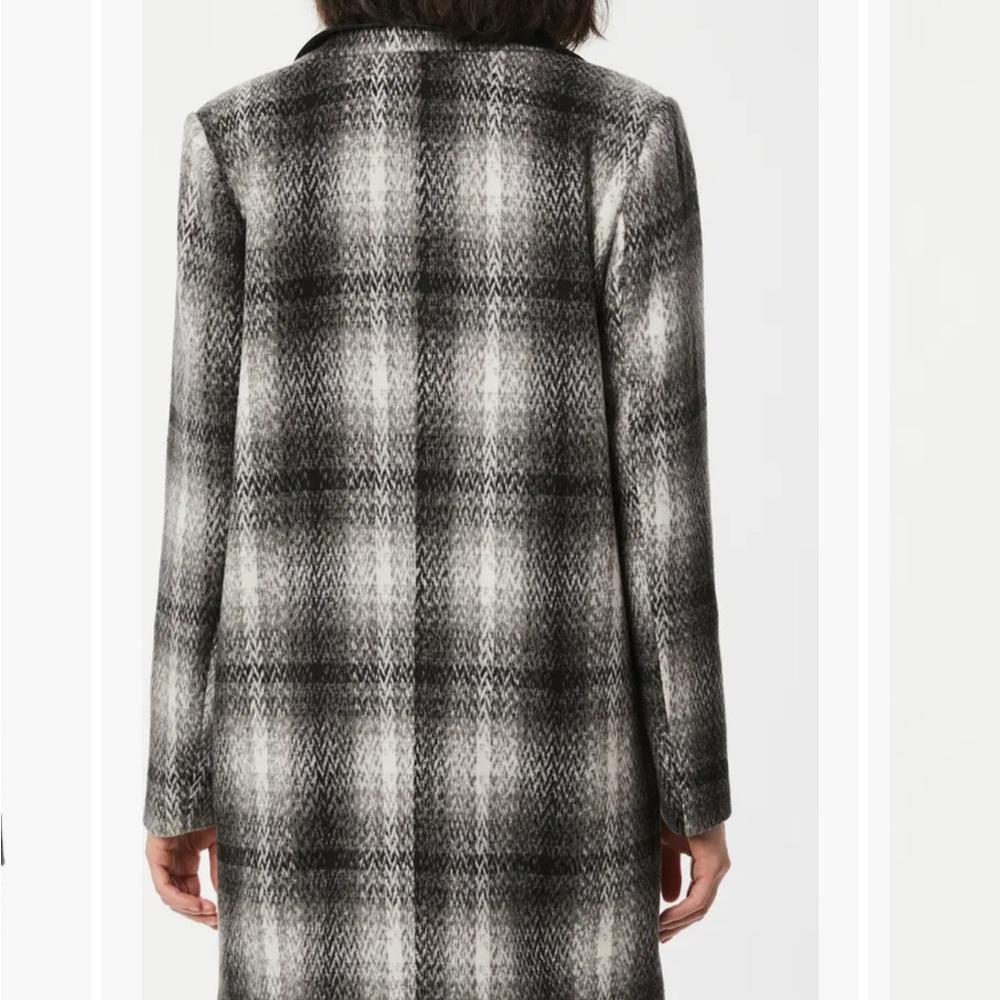 Plaid Coat with Removable Faux Leather bib - Picture 2 of 12